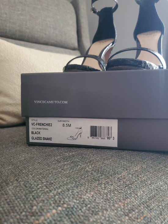 Vince Camuto Frenchie Ankle Strap Black Sandals | 8.5 - Picture 5 of 6